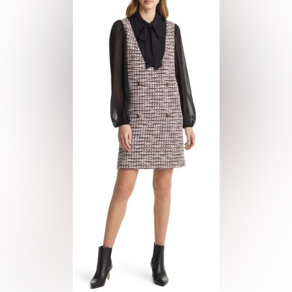 Julia Jordan Black and White Tweed Dress size 8